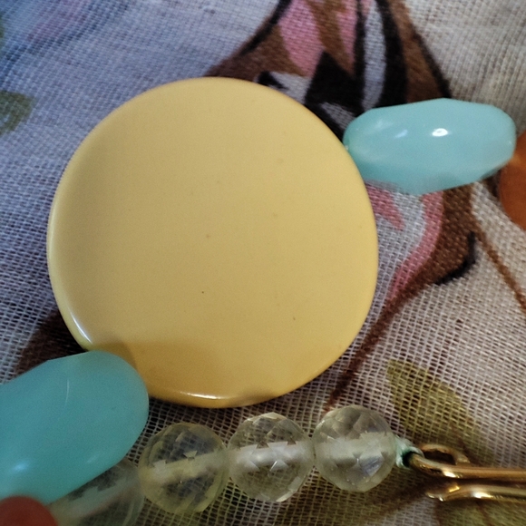 Stone Necklace Rose Quartz? Spring Jewelry Butter Lucite Carnelian? - Picture 6 of 8